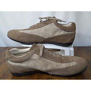 Brooks Brothers Men’s Size 10.5 Sneakers Tan Suede Leather Canvas Lace Up Casual